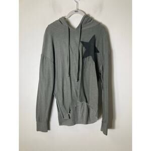 Chaser Hunter Green Black Star Long Sleeve Hooded Sweatshirt Sz L